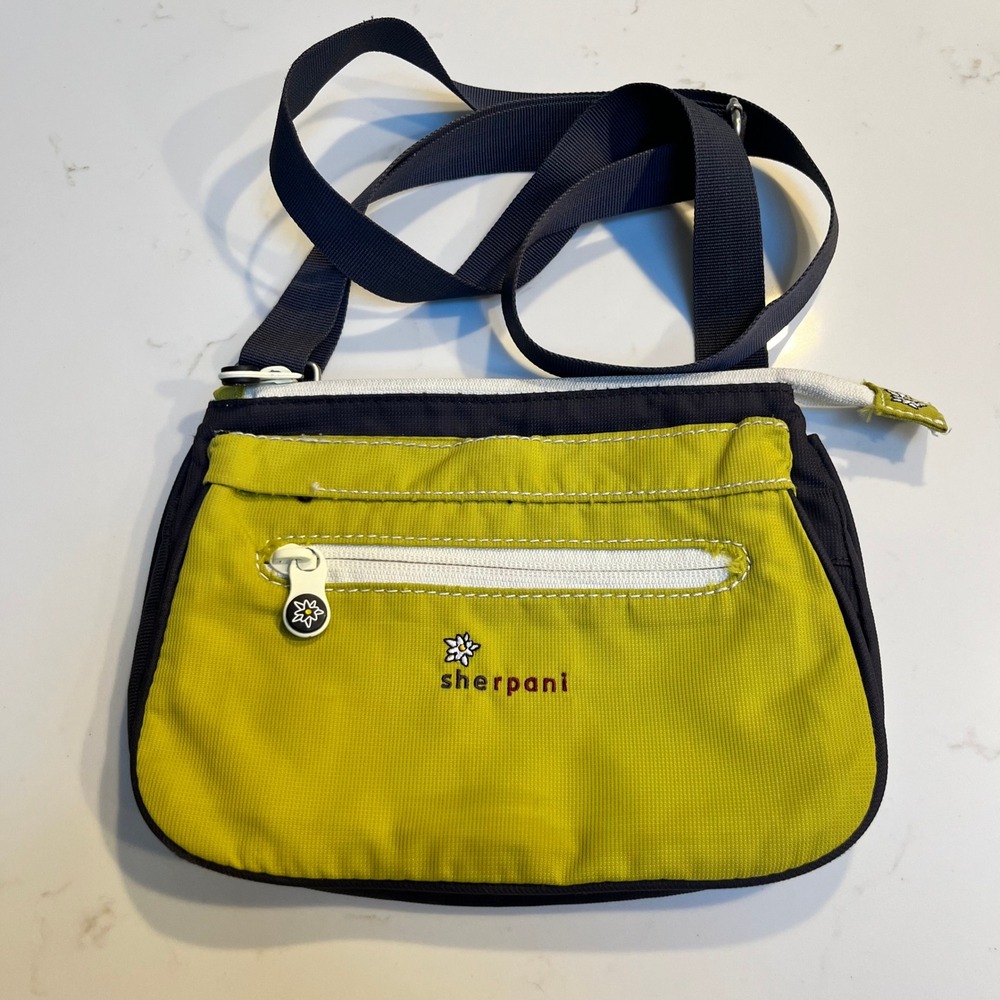 Sherpani Zoom Crossbody Bag Lime Green Charcoal Grey Recycled Nylon Travel Purse